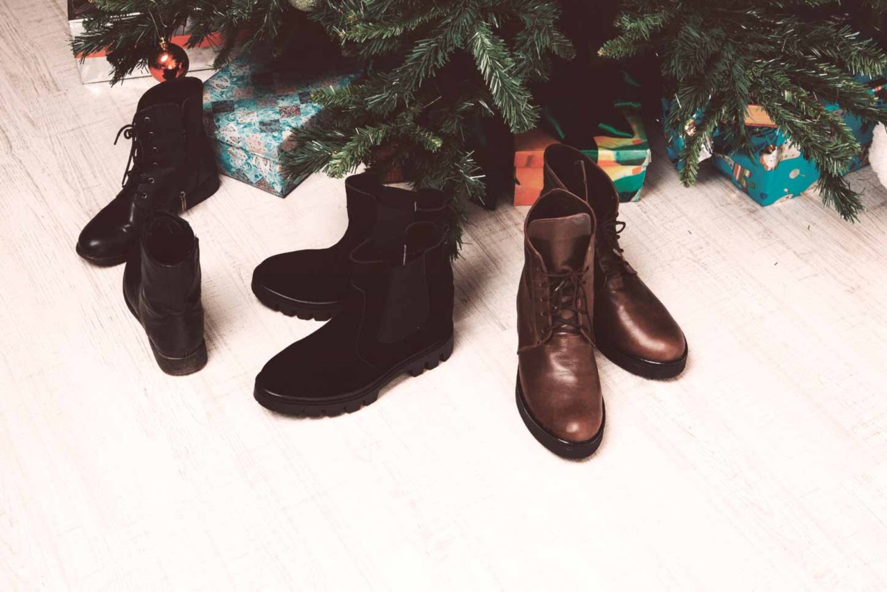 The Three Kings' gifts are left in a clean pair of shoes