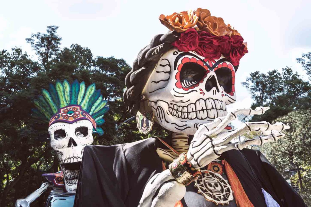 The dead in Mexico are honored in a massive parade in Playa del Carmen