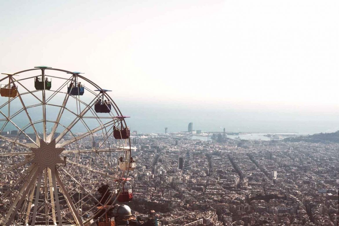 Tibidabo amusement park offers the very best Barcelona view from above