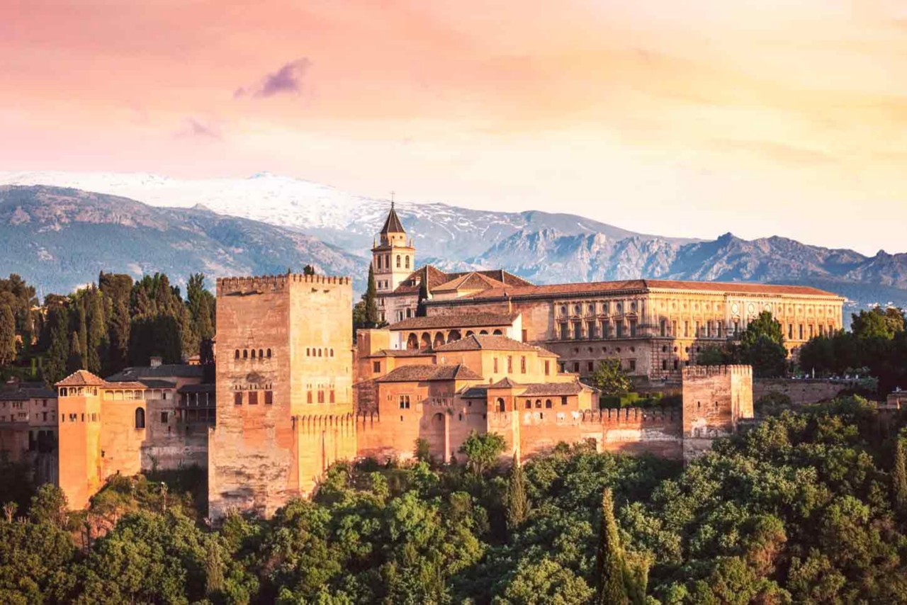 Puesta de sol sobre la Alhambra