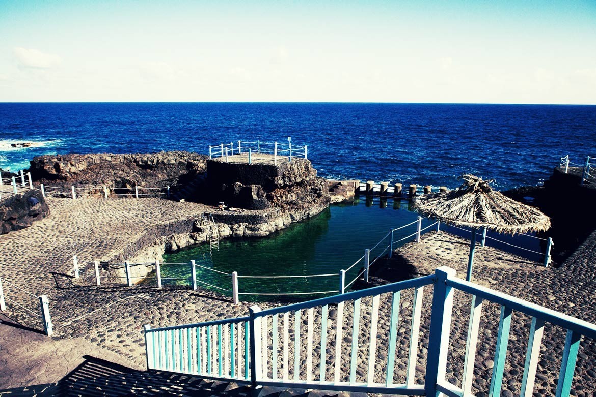 Charco Azul is one of the most famous tide pools in La Palma, Canary Islands.
