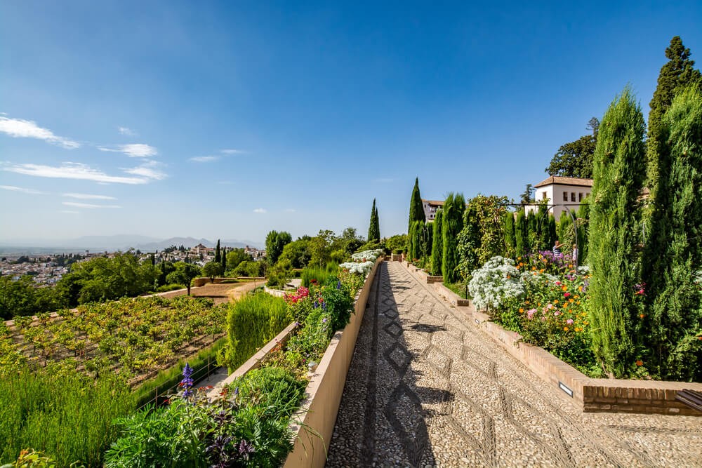 Die Alhambra in Granada: Gärten des Generalife.