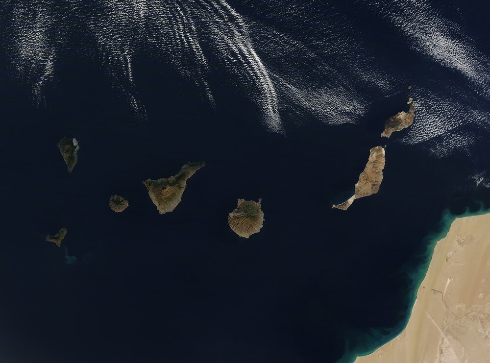 Inselhopping Kanaren: Satellitenbild der Inseln.